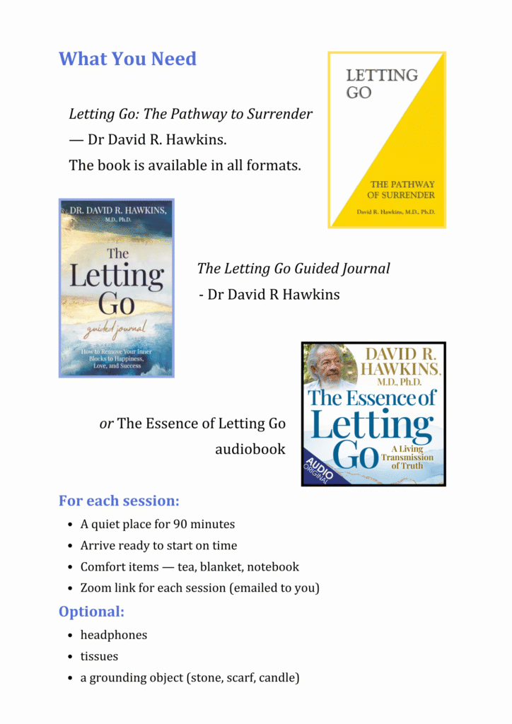 Book purchases for Letting Go event 2027